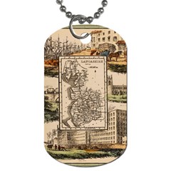 Antique Map Railway Lines Railway Train Char Dog Tag (two Sides) by Mog4mog4