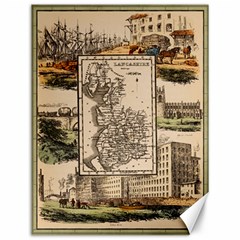 Antique Map Railway Lines Railway Train Char Canvas 12  X 16  by Mog4mog4