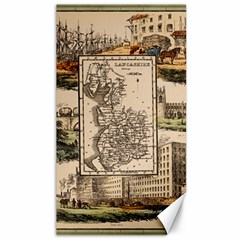 Antique Map Railway Lines Railway Train Char Canvas 40  X 72  by Mog4mog4