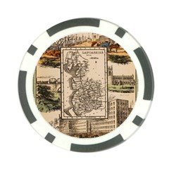 Antique Map Railway Lines Railway Train Char Poker Chip Card Guard by Mog4mog4