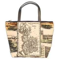 Antique Map Railway Lines Railway Train Char Bucket Bag by Mog4mog4