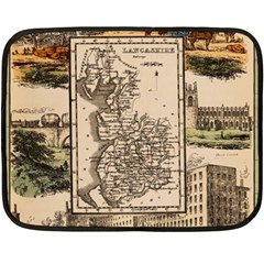 Antique Map Railway Lines Railway Train Char Two Sides Fleece Blanket (mini) by Mog4mog4