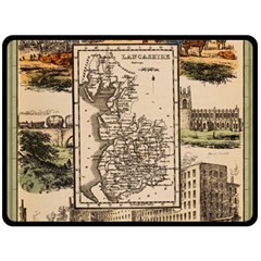 Antique Map Railway Lines Railway Train Char Fleece Blanket (large) by Mog4mog4