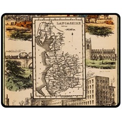 Antique Map Railway Lines Railway Train Char Fleece Blanket (medium) by Mog4mog4