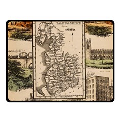 Antique Map Railway Lines Railway Train Char Fleece Blanket (small) by Mog4mog4