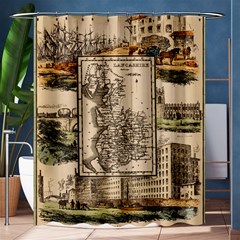 Antique Map Railway Lines Railway Train Char Shower Curtain 60  X 72  (medium)  by Mog4mog4