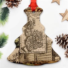 Antique Map Railway Lines Railway Train Char Christmas Tree Ornament (two Sides) by Mog4mog4