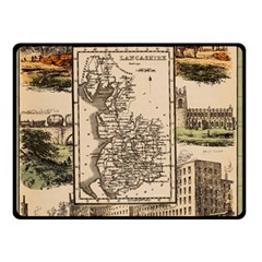 Antique Map Railway Lines Railway Train Char Two Sides Fleece Blanket (small) by Mog4mog4