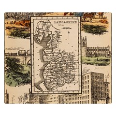 Antique Map Railway Lines Railway Train Char Two Sides Premium Plush Fleece Blanket (small) by Mog4mog4