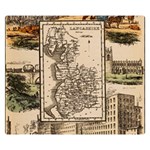 Antique Map Railway Lines Railway Train Char Two Sides Premium Plush Fleece Blanket (Small) 50 x40  Blanket Front