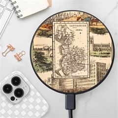 Antique Map Railway Lines Railway Train Char Wireless Fast Charger(black) by Mog4mog4