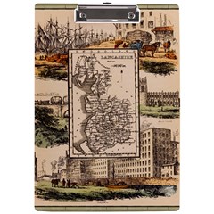 Antique Map Railway Lines Railway Train Char A4 Acrylic Clipboard by Mog4mog4