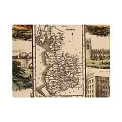 Antique Map Railway Lines Railway Train Char Premium Plush Fleece Blanket (mini) by Mog4mog4