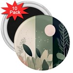 Spring Floral Plants Foliage Minimal Minimalist 3  Magnets (10 pack)  Front