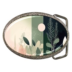 Spring Floral Plants Foliage Minimal Minimalist Belt Buckles by Mog4mog4