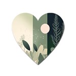 Spring Floral Plants Foliage Minimal Minimalist Heart Magnet Front