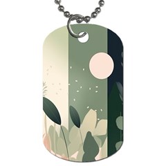 Spring Floral Plants Foliage Minimal Minimalist Dog Tag (one Side) by Mog4mog4