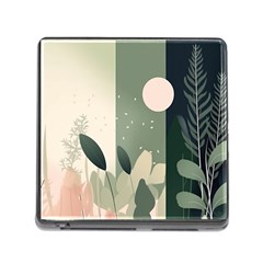 Spring Floral Plants Foliage Minimal Minimalist Memory Card Reader (square 5 Slot) by Mog4mog4