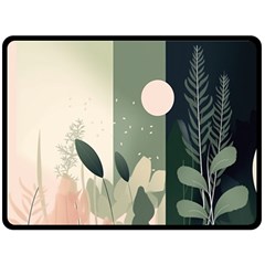 Spring Floral Plants Foliage Minimal Minimalist Fleece Blanket (large) by Mog4mog4