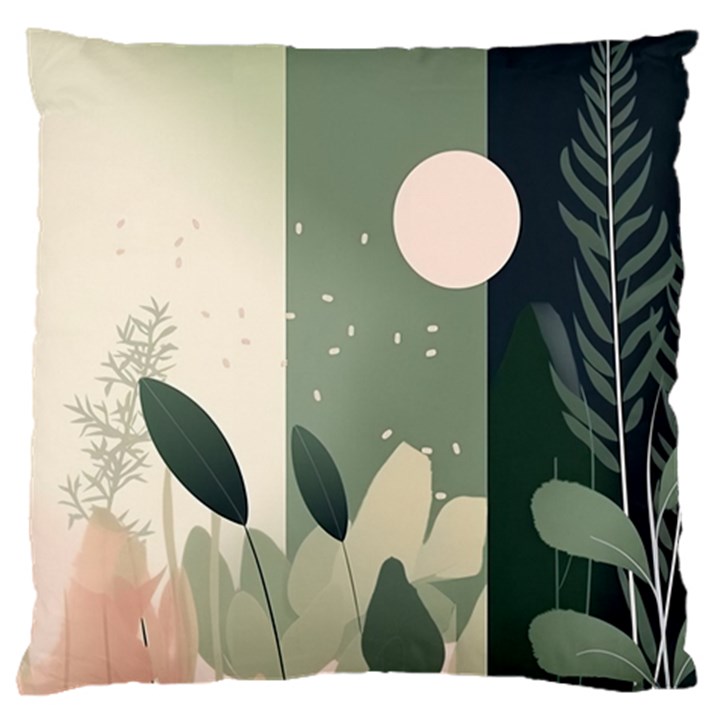 Spring Floral Plants Foliage Minimal Minimalist Large Cushion Case (One Side)