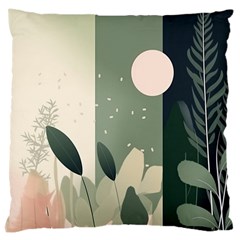 Spring Floral Plants Foliage Minimal Minimalist Large Cushion Case (two Sides) by Mog4mog4