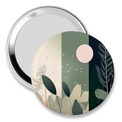 Spring Floral Plants Foliage Minimal Minimalist 3  Handbag Mirrors by Mog4mog4