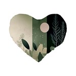 Spring Floral Plants Foliage Minimal Minimalist Standard 16  Premium Heart Shape Cushions Front