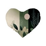 Spring Floral Plants Foliage Minimal Minimalist Standard 16  Premium Heart Shape Cushions Back