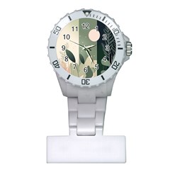 Spring Floral Plants Foliage Minimal Minimalist Plastic Nurses Watch by Mog4mog4