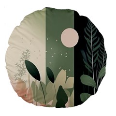 Spring Floral Plants Foliage Minimal Minimalist Large 18  Premium Flano Round Cushions by Mog4mog4