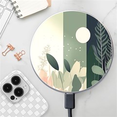 Spring Floral Plants Foliage Minimal Minimalist Wireless Fast Charger(white) by Mog4mog4