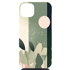 Spring Floral Plants Foliage Minimal Minimalist Iphone 14 Plus Black Uv Print Case by Mog4mog4