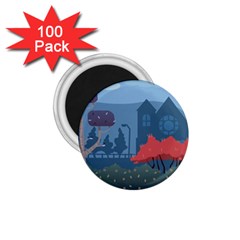 Town Vector Illustration Illustrator City Urban 1 75  Magnets (100 Pack)  by Mog4mog4