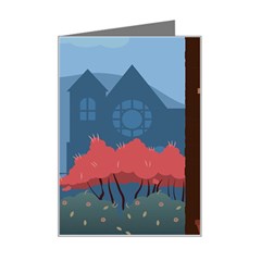 Town Vector Illustration Illustrator City Urban Mini Greeting Card by Mog4mog4