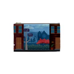 Town Vector Illustration Illustrator City Urban Cosmetic Bag (small)