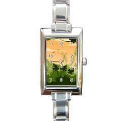 Forest Images Vector Rectangle Italian Charm Watch by Mog4mog4