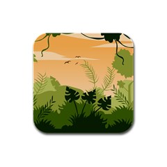 Forest Images Vector Rubber Square Coaster (4 Pack) by Mog4mog4