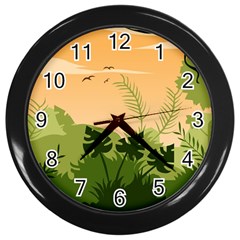 Forest Images Vector Wall Clock (black) by Mog4mog4