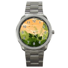 Forest Images Vector Sport Metal Watch by Mog4mog4