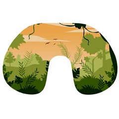 Forest Images Vector Travel Neck Pillow by Mog4mog4