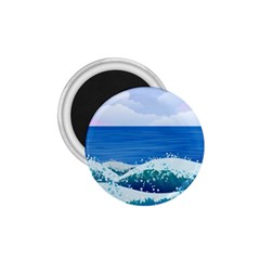 Illustration Landscape Sea Ocean Waves Beach Blue 1 75  Magnets by Mog4mog4