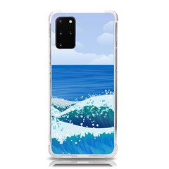 Illustration Landscape Sea Ocean Waves Beach Blue Samsung Galaxy S20plus 6 7 Inch Tpu Uv Case by Mog4mog4