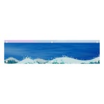 Illustration Landscape Sea Ocean Waves Beach Blue Banner and Sign 4  x 1  Front