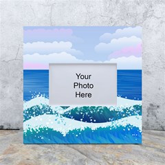 Illustration Landscape Sea Ocean Waves Beach Blue White Box Photo Frame 4  X 6  by Mog4mog4