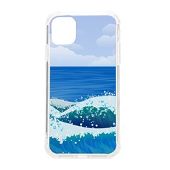 Illustration Landscape Sea Ocean Waves Beach Blue Iphone 11 Tpu Uv Print Case by Mog4mog4