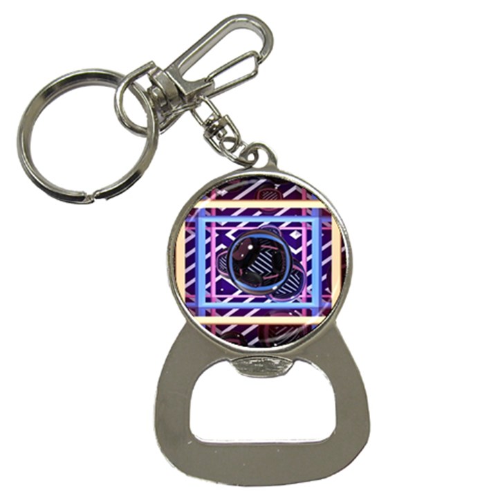 Abstract Sphere Room 3d Design Shape Circle Bottle Opener Key Chain