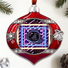 Abstract Sphere Room 3d Design Shape Circle Metal Snowflake And Bell Red Ornament