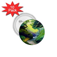 Landscape Illustration Nature Forest River Water 1 75  Buttons (10 Pack) by Mog4mog4