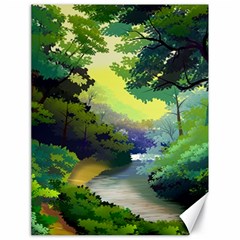 Landscape Illustration Nature Forest River Water Canvas 18  X 24  by Mog4mog4