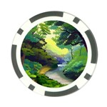 Landscape Illustration Nature Forest River Water Poker Chip Card Guard (10 pack) Front